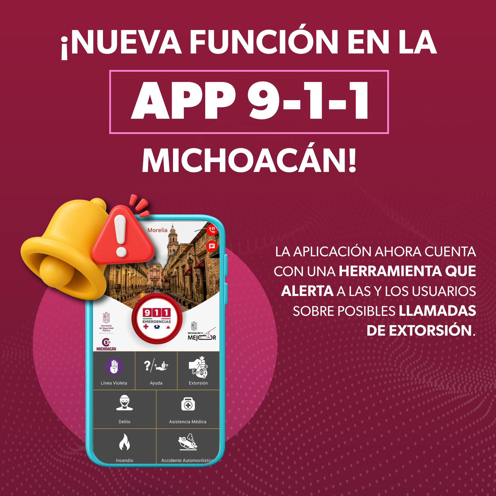 App 911 Michoacán se actualiza y ahora detectará llamadas de extorsión en tiempo real App 911 Michoacán se actualiza y ahora detectará llamadas de extorsión en tiempo real