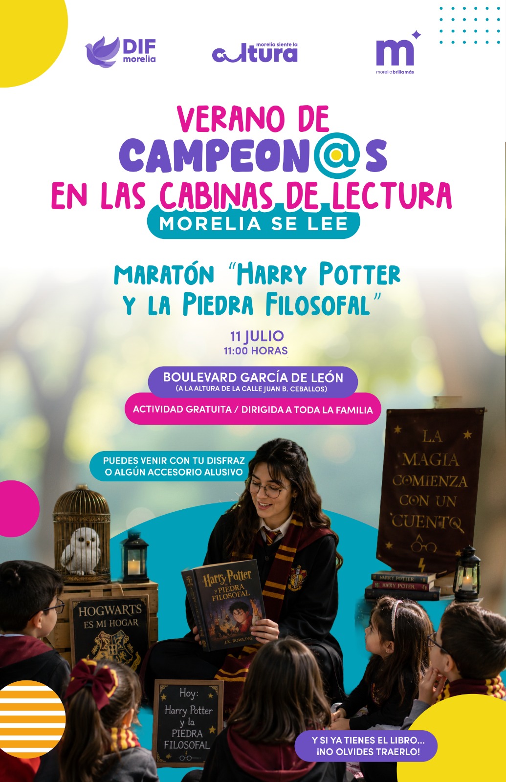 SeCultura Morelia invita al Maratón de Lectura de Harry Potter este fin de semana