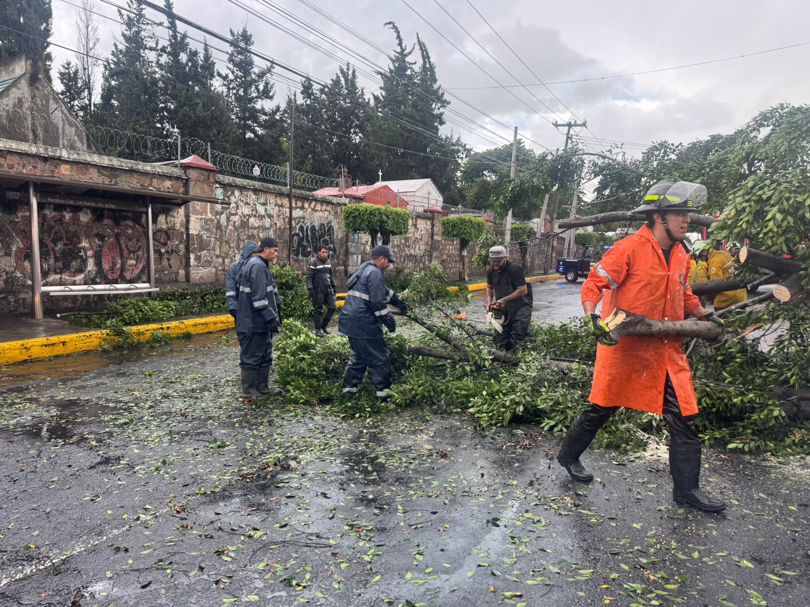 Atienden brigadas municipales reportes por lluvias de este viernes