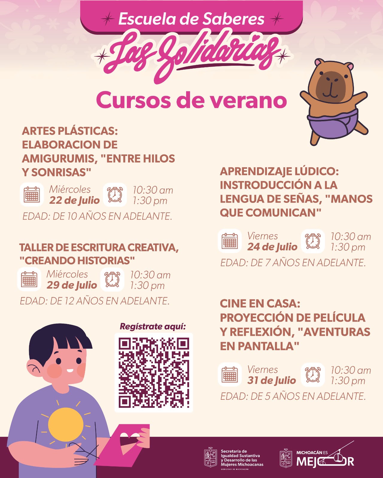 Este verano sé parte de los cursos gratuitos de “Las Solidarias” en Morelia Este verano sé parte de los cursos gratuitos de “Las Solidarias” en Morelia