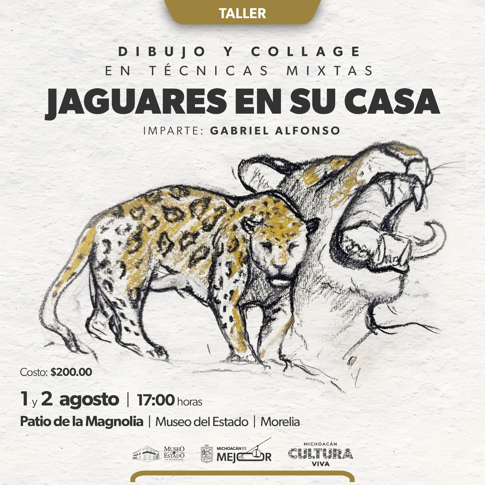 Secum invita al taller de dibujo y collage “Jaguares en su casa”