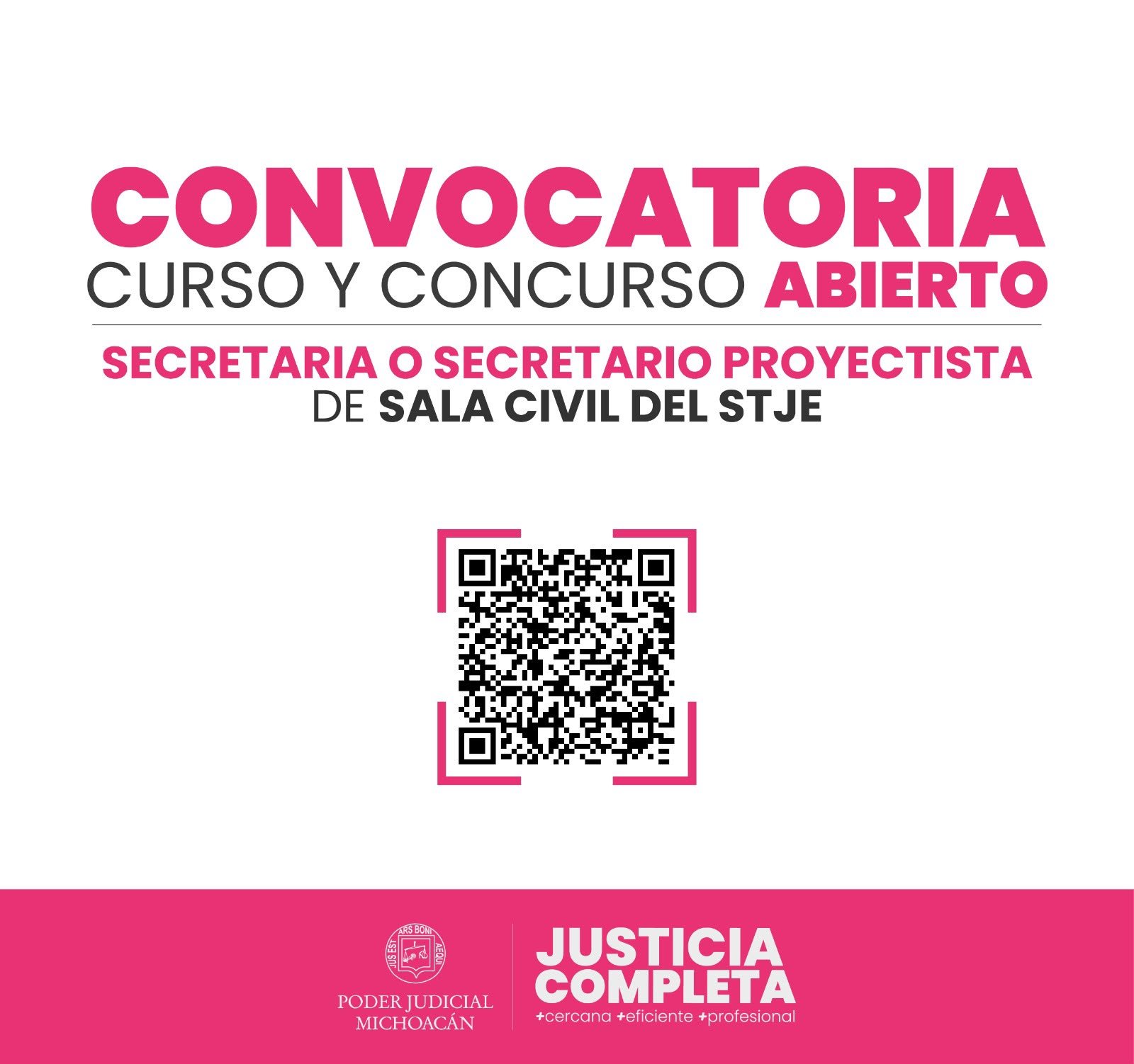 Este 6 de agosto abre el registro para el Concurso de Oposición para Secretaria o Secretario Proyectista de Sala Civil del STJE Este 6 de agosto abre el registro para el Concurso de Oposición para Secretaria o Secretario Proyectista de Sala Civil del STJE