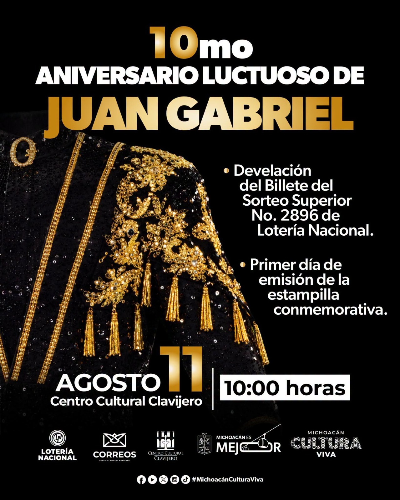 Secum conmemorará a Juan Gabriel con billete de Lotería Nacional y estampilla postal