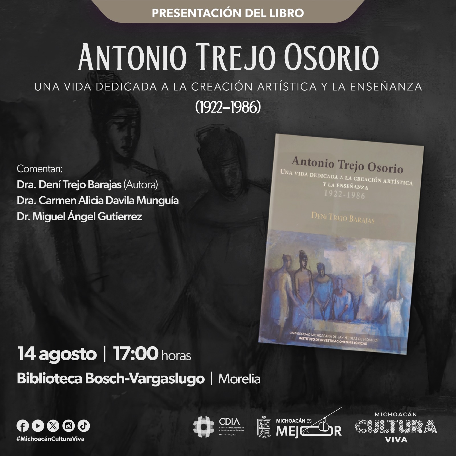 Secum invita a la presentación del libro sobre el pintor y grabador Antonio Trejo Osorio