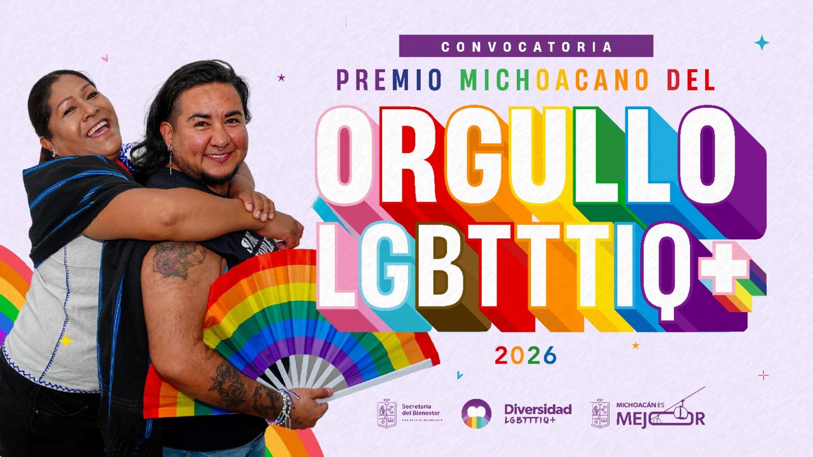 Últimos días para postularse al Premio Michoacano del Orgullo LGBTTTIQ+ 2026