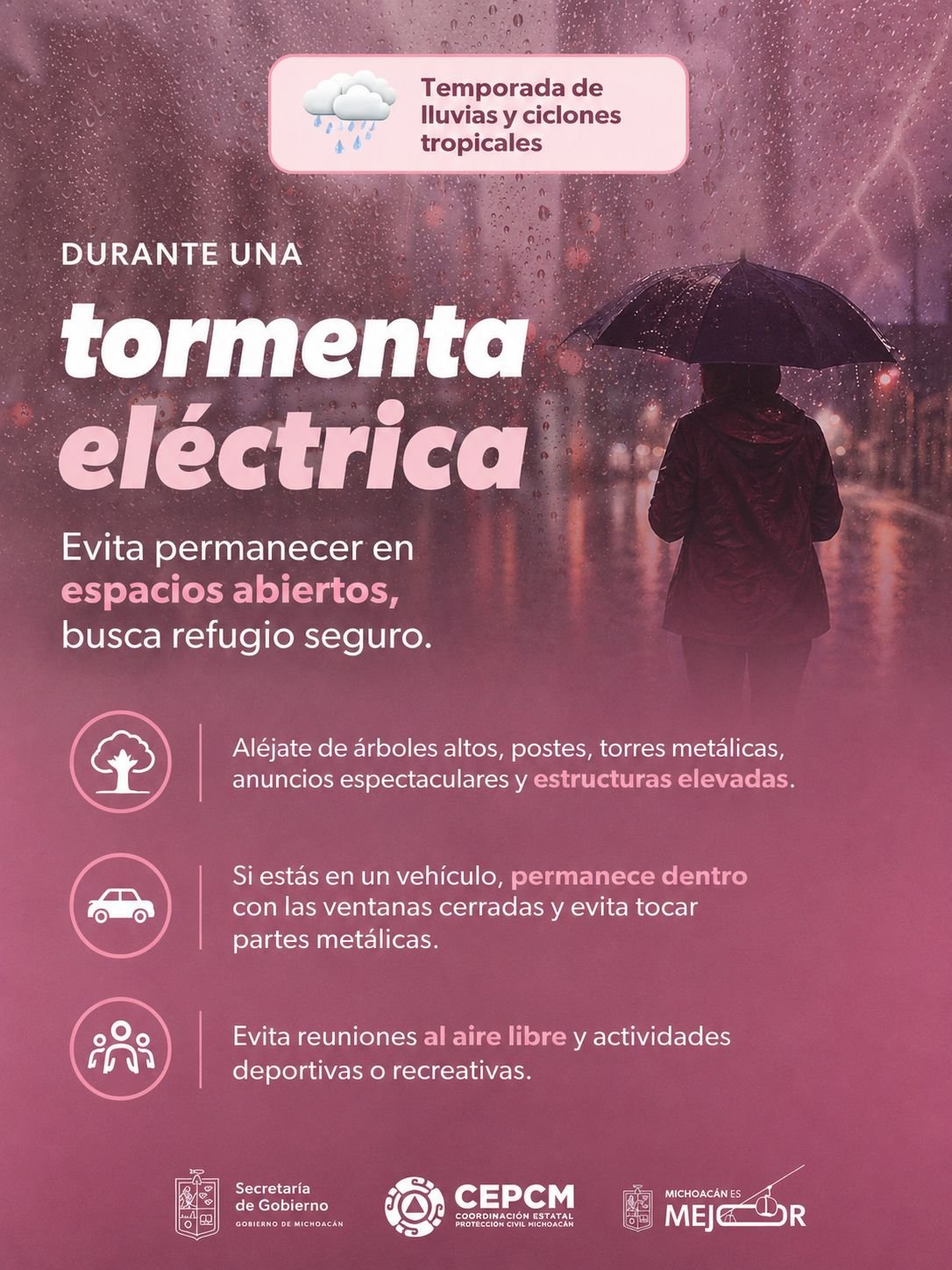 Segob llama a reforzar medidas de prevención ante lluvias Segob llama a reforzar medidas de prevención ante lluvias