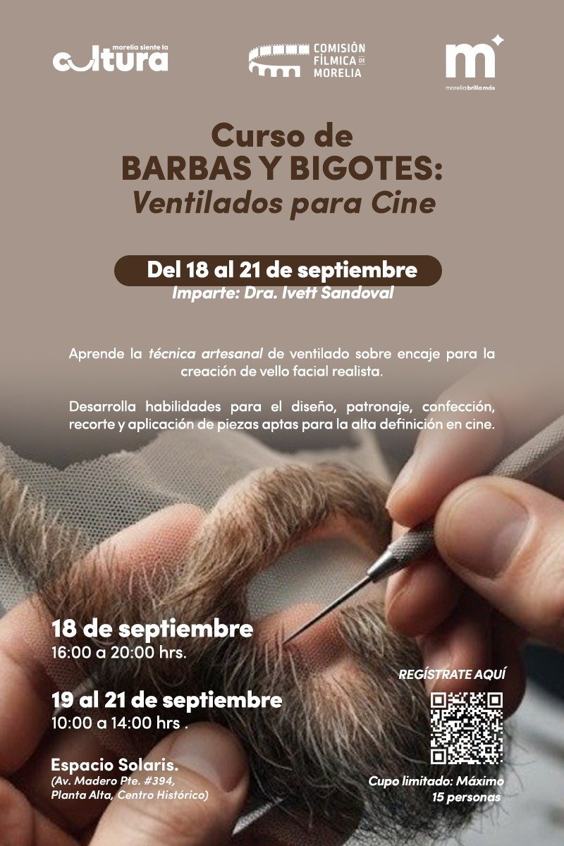 Invita Comisión Fílmica de Morelia a curso especializado en caracterización para cine Invita Comisión Fílmica de Morelia a curso especializado en caracterización para cine