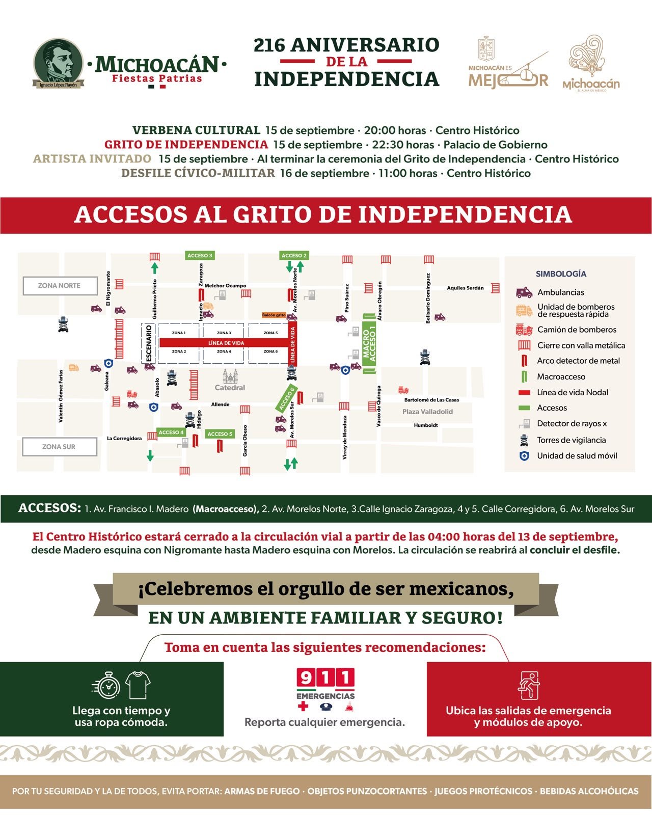 Más de 4 mil 800 efectivos vigilarán las Fiestas Patrias en Morelia: ARB
