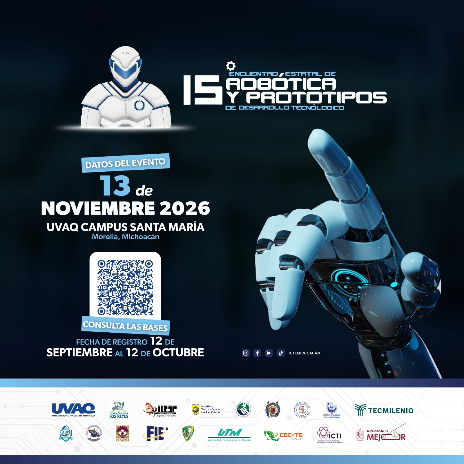 Convoca ICTI al 15 Encuentro Estatal de Robótica con bolsa de 159 mil pesos en premios Convoca ICTI al 15 Encuentro Estatal de Robótica con bolsa de 159 mil pesos en premios