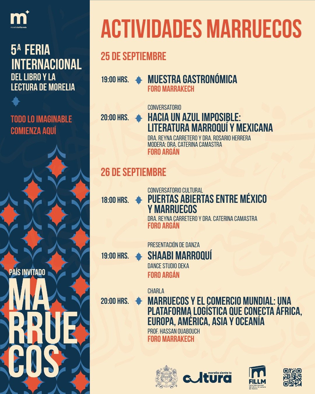5.ª Feria Internacional del Libro de Morelia celebrará a Marruecos, país invitado de honor, con múltiples actividades
