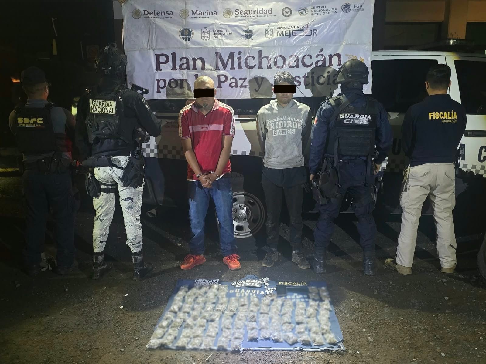 Detenidos por narcomenudeo Jose “N” el “Characo” y Jesús “N” el “Alanís”, en Uruapan