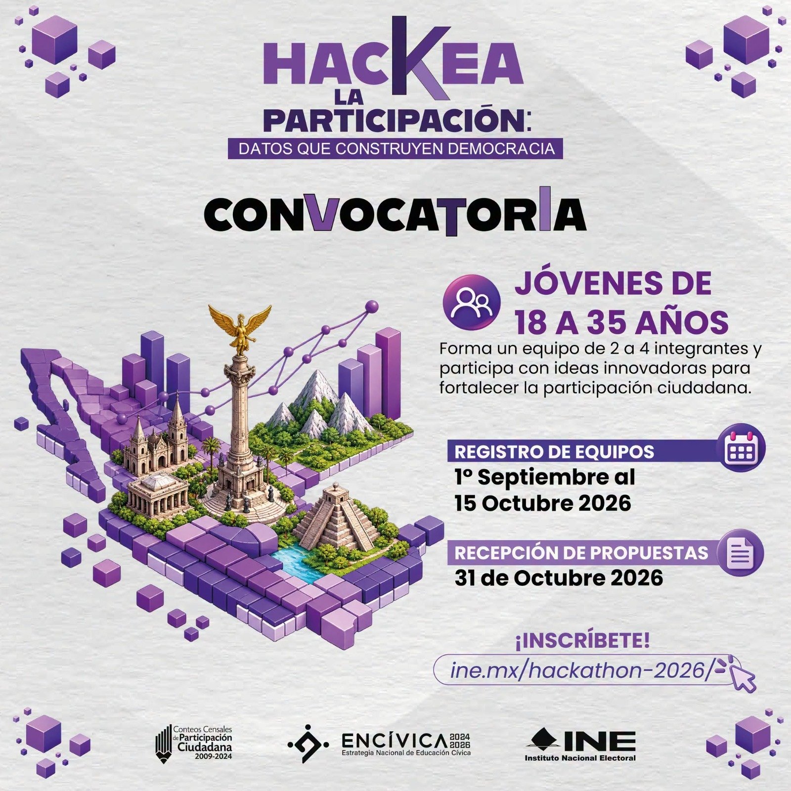 A una semana del cierre del registro, el INE invita a juventudes a participar en hackathon sobre democracia y ciencia de datos