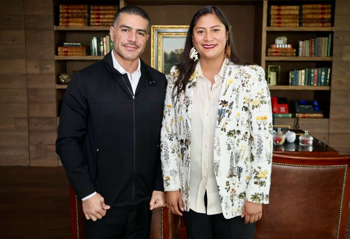Celeste Ascencio y García Harfuch refrendan compromiso por la paz en Michoacán
