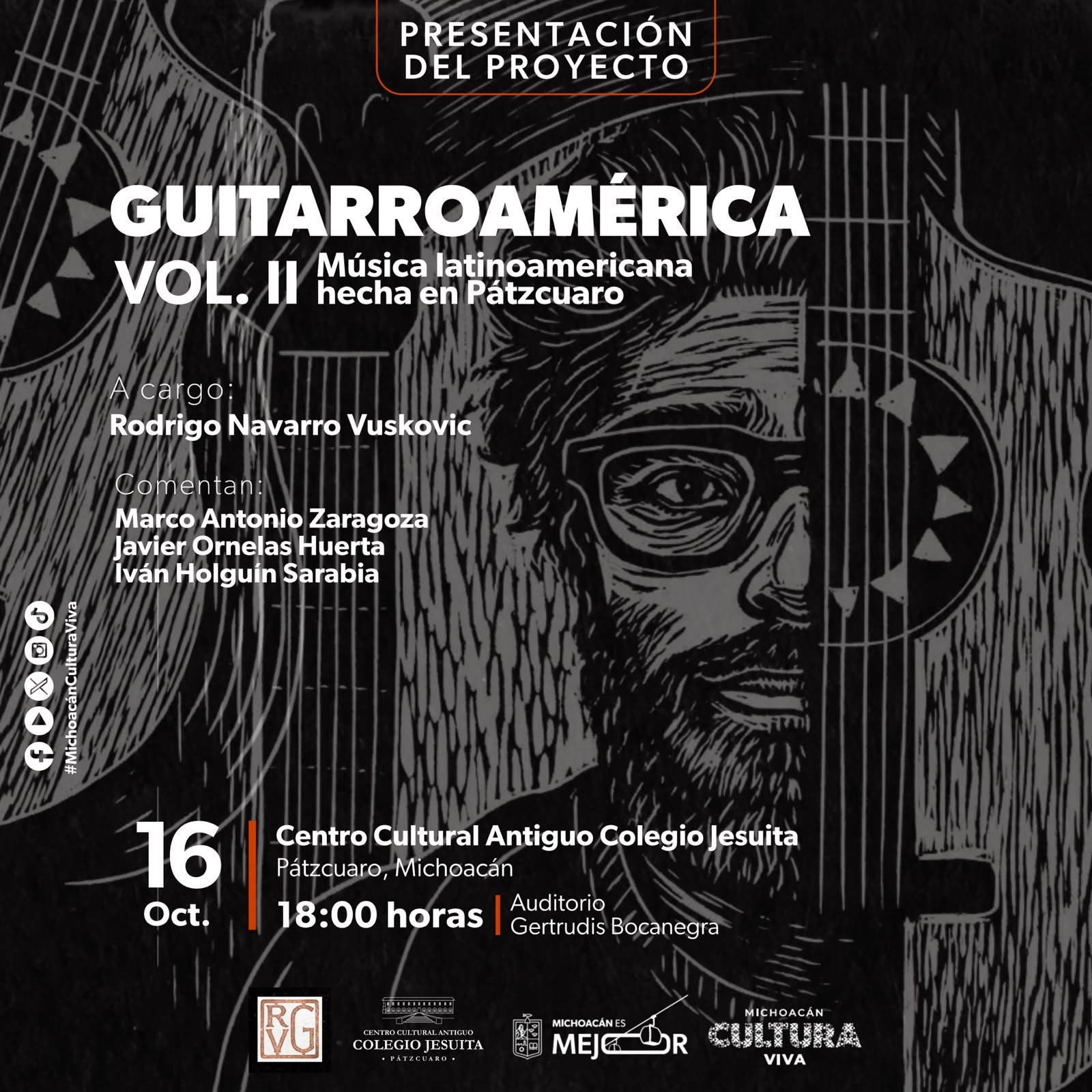 Secum invita a la presentación de “Guitarroamérica Vol. II” en el Jesuita de Pátzcuaro
