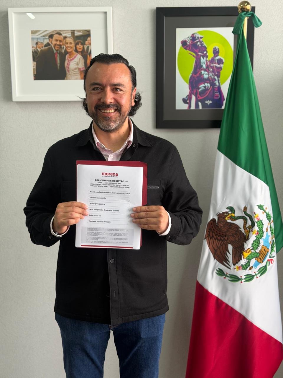 Gilberto Morelos formaliza su registro para la Coordinación Municipal de la 4T en Morelia