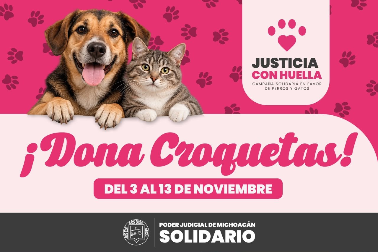 Poder Judicial de Michoacán inicia “Justicia con Huella” campaña solidaria en favor de perros y gatos