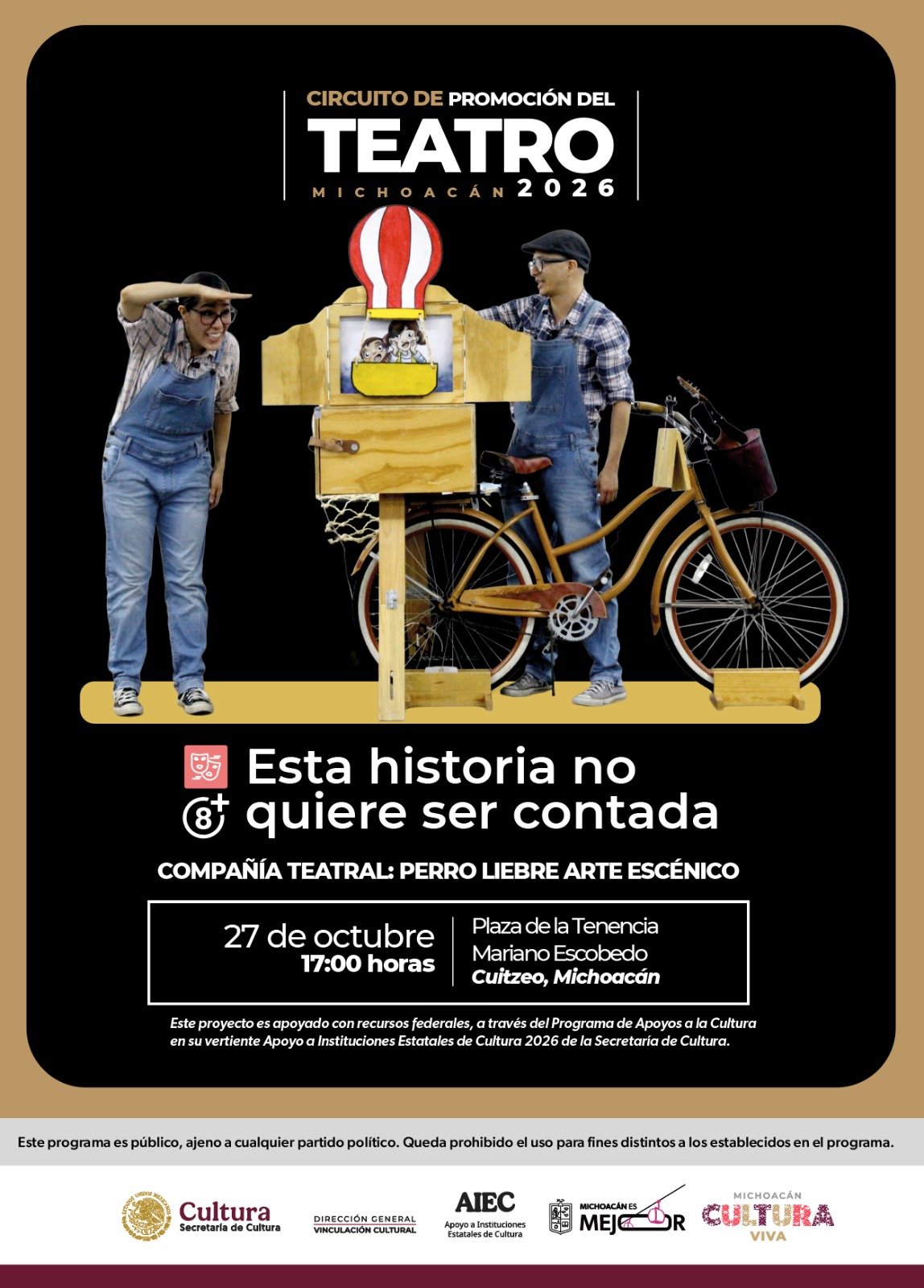 Secum llevará teatro gratuito a Cuitzeo para promover el autocuidado infantil Secum llevará teatro gratuito a Cuitzeo para promover el autocuidado infantil